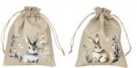  Juta zacskó BURLIA nyomott nyuszival, 20x25 cm - több változatban