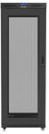 Lanberg 19" szabadon álló rack szekrény 27U/800X1000 perforált ajtó, lapraszerelt, LCD kijelző, fekete V2 (FF01-8027-23BL) - bbmarket