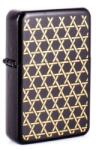 Angelo Fekete benzines öngyújtó aranyszínű geometrikus mintával (A-245430-18)
