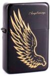 Angelo Benzines öngyújtó, fekete színű, arany angyal szárny mintával (A-245430-17)