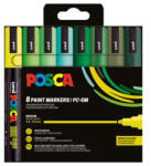 uni Dekormarker készlet, 1, 8-2, 5 mm, UNI "Posca PC-5M", 8 különböző zöld szín (TUPC5M8Z) - tintasziget