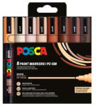 uni Dekormarker készlet, 1, 8-2, 5 mm, UNI "Posca PC-5M", 8 különböző portré szín (TUPC5M8DBP) - tintasziget