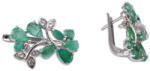 Ékszershop Smaragd köves leveles ezüst fülbevaló (2169722)