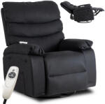  Masszírozós, hintafunkciós dönthető fotel fekete színben, műbőr kárpittal BRUCE (ME-BRUCE-CZ-E-FW)