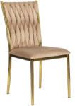  Fonott bársony szék bézs színben, DAN (ME-DAN-BZ-ZL-V-K)