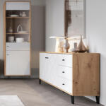 Mebel Elite Komód 183 cm Artisan tölgy / fehér színkombinációban - BACARDI (W-BILBAO-BL6-DA-B-KOM2D3S)