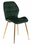  Szék zöld színben, bársony kárpittal. LUCKY (ME-LUCKY-Z-ZL-V-K)