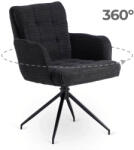  Forgó szék fekete színben, kordbársony kárpittal, AKITA (ME-AKITA-CZ-SZTR-K)