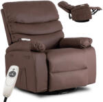  Masszírozós, hintafunkciós dönthető fotel barna színben, műbőr kárpittal BRUCE (ME-BRUCE-BR-E-FW)