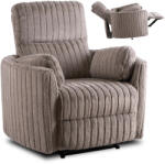  Dönthető fotel szürke plüss szövet, RAUL (ME-RAUL-P-SZTR-FW)