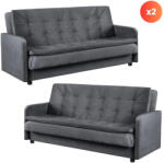  2 db-os szett, ágyazható kanapé szürke színben STELLA (PPHUE-TIKO-PAROS6-Z2-WER)