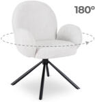  Forgó szék szürke színben, bouclé kárpittal. MUSSO (ME-MUSSO-P-CZ-TB-K)