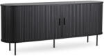  Kétajtós, tolóajtós komód 180 cm méretben, fekete színben TRISH (ME-TRISH-CZ-KOM180)