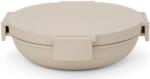 Brabantia Make & Take Lunch Bowl ételhordozó tál, 1000 ml, szivárgás- és légmentes záródás, bepattintós (clip-on) zárómechanizmus, lapos - kerek forma, BPA mentes műanyag, világos bézs - 241864 (241864)