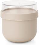 Brabantia Make & Take Breakfast Bowl reggeliző pohár, 500 ml, hő- és fagyálló, felső tárolórekesz (180ml), szivárgás- és légmentes záródás, BPA mentes műanyag, világos bézs - 241826 (241826)