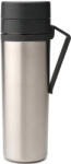 Brabantia Make & Take Insulated Flask duplafalú termosz kulacs fogantyúval, 6/12 óra hőtartás, 0, 5L, rozsdamentes acél, sötétszürke (228643)