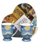 Queen Isabell Van Gogh Csillagos éj porcelán bögre szett kanállal 300 ml - szív díszdobozos (IMO-PP-W25VG710-24189)
