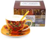 Queen Isabell Van Gogh Napraforgók porcelán csésze aljjal, kanállal - 250 ml - díszdobozos (IMO-PP-W25VG560-1-23175)