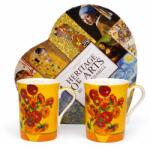 Queen Isabell Van Gogh Napraforgók porcelán bögre szett 300 ml - szív díszdobozos (IMO-PP-W25VG591B-24684)