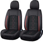 Carguard Huse scaune auto premium Carguard Deluxe 5 locuri, piele eco perforata negru-rosu (HSA018)
