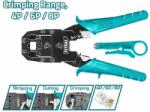 TOTAL Cleste de sertizat modular TOTAL 8" pentru mufe RJ11/RJ12/RJ45 (TMPC4468P) Cleste