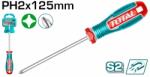 TOTAL Surubelnita Phillips TOTAL PH2 125 mm, varf magnetic, otel S2, maner ergonomic (TSDPH2125) Surubelnita