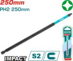 TOTAL Bit de impact TOTAL PH2 250 mm, otel S2, magnetic, prindere hex 1/4 (TACIM71PH2250) Surubelnita
