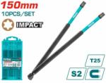 TOTAL Set 10 biti de impact Torx T25, 150 mm, otel S2, magnetici TOTAL (TACIM16T2563) Surubelnita