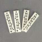  HOHOHO feliratos biléta 4db/csomag - ezüst csillámos - csinaldmagadshop