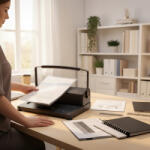 Bright Office Aparat profesional indosariat, 450 coli A4, perforare 12 coli 70 g, 46 perforatii (8646) Aparat de indosariat