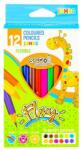 S-COOL Set 12 creioane colorate, flexibile, grosime mina 4 mm, forma hexagonala (JOC28200)