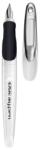 Herlitz Stilou penita M, grip ergonomic, clips metalic, alb/negru (JOC6109)