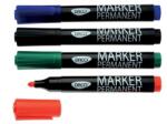 Daco Marker permanent, grosime scriere 3 mm, varf rotund, pe baza de alcool Rosu (MK130R)