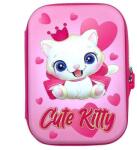 S-Cool Penar scoala, imprimeu 3D Cute Kitty, inchidere cu fermoar, roz (JOC36045) Penar