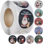 Ruhhy Rola 500 stickere pentru cadouri, 8 modele cu tematica de Craciun, autoadezive, diametru 3, 8 cm (FSI17197)