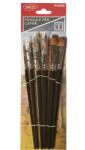 Daco Set 6 pensule par de capra, varf rotund si drept, culoare neagra (PN496)