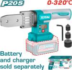 TOTAL Aparat de sudat tevi PPR TOTAL 20V, 0-320°C, capete 20/25/32 mm (TWTLI2018)