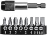 TOTAL Set 8 biti TOTAL cu prelungitor magnetic, suport compact pentru însurubare (TACSD3091) Surubelnita