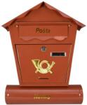 Strend Pro Cutie postala Nestor metalica maro cu suport pentru ziare 37x10x44 cm (252243)