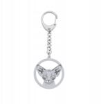 Mejk Jewellery Ezüst kulcstartó macska Devon Rex 925 Ékszer Ajándék Gravírozás (gadżet do kluczy z Kot Devon Rex)