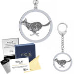 Mejk Jewellery Ezüst kulcstartó ausztrál kelpie kutyával, 925-ös, ajándék, gravírozható (BRELOK AUSTRALIAN KELPIE)