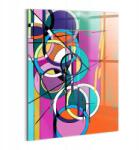 Wallfluent Üveg fali kép irodába, absztrakt, színes körök és vonalak 60x80 (010010010230100074823)