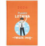 FunnyCase Könyvnaptár 2026 Pilóta Tervező Narancssárga Ajándék Határidőnapló (Kalendarz Pomarańczowy PLANER LOTNIKA)