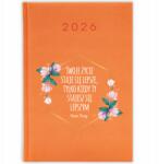 FunnyCase Könyvnaptár 2026 Az Életed Jobbá Válik Narancssárga Minták (Kalendarz 2026 TWOJE ŻYCIE STAJE SIĘ LEPSZE)