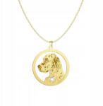 Mejk Jewellery Arany nyaklánc kutyával szetter Angol 925 Ékszer Nő Gravírozás Ingyenes (Seter Angielski - English Setter)