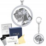 Mejk Jewellery Ezüst kulcstartó kutyával Schnauzer Óriás 925 Nő Gravírozás Ingyenes (Sznaucer Olbrzym - Giant Schnauzer)