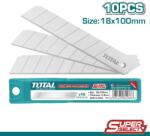 TOTAL Set 10 lame de schimb pentru cutter TOTAL, 18 mm, otel rezistent (THT519112)