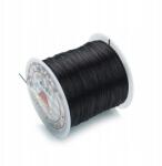 DIYQueen Gumiszál zsinór 0, 2mm 1mm lapos Fekete karkötőkhöz gyöngyökhöz 40m (H425)