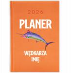 FunnyCase Könyvnaptár 2026 Horgász Tervező *név* Narancssárga Ajándék Minták (Kalendarz Pomarańczowy PLANER WĘDKARZA *IMIĘ*)