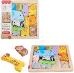 Mattel JFG10 Puzzle din Lemn 2-in-1 pentru Copii Sortare Forme si Joc Creativ 13 Piese (JFG10) Puzzle